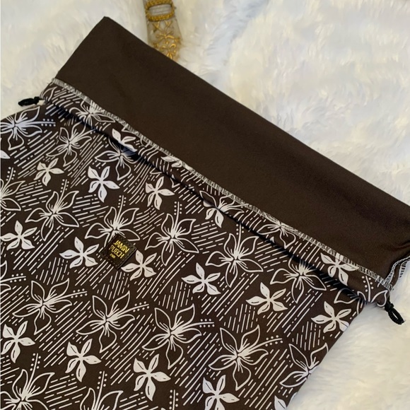 JAMIN PUECH Paris heavier brown drawstring tropical print Dust Bag VVGUC ++ - Picture 5 of 8